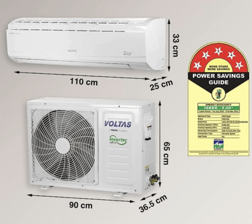 Voltas 2 Ton 5 Star, Inverter Split AC(Copper, 4-in-1 Adjustable Mode, Anti-dust Filter, 245V Vectra Plus, White) - Image 2